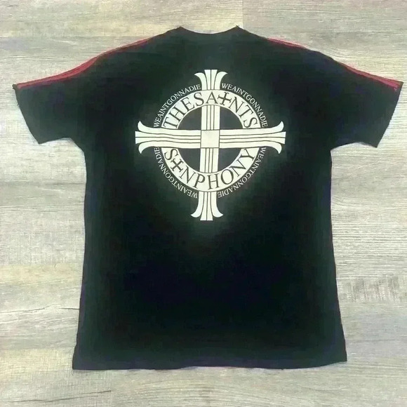 The Saints Sinphony S/S Shirt Womens 2X Studded Embellishment Cross Rock Biker - Picture 7 of 15